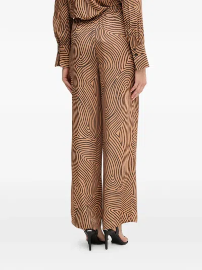 Marc Aurel Patterned Trousers In Brown