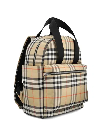 Burberry Checked-pattern Backpack In Brown