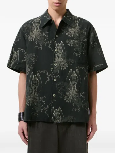 Our Legacy Mens Death Paisley Print Graphic-print Short-sleeve Cotton And Linen Shirt In Multi