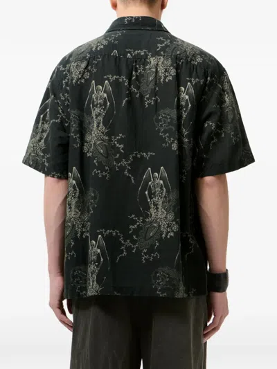 Our Legacy Mens Death Paisley Print Graphic-print Short-sleeve Cotton And Linen Shirt In Multi