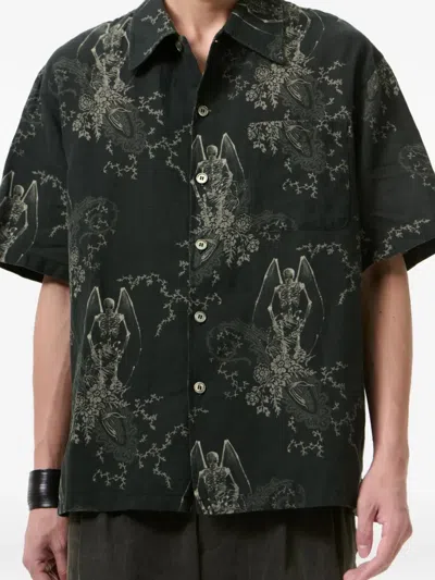 Our Legacy Mens Death Paisley Print Graphic-print Short-sleeve Cotton And Linen Shirt In Multi