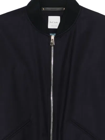 Paul Smith Zip-up Bomber Jacket In Blue