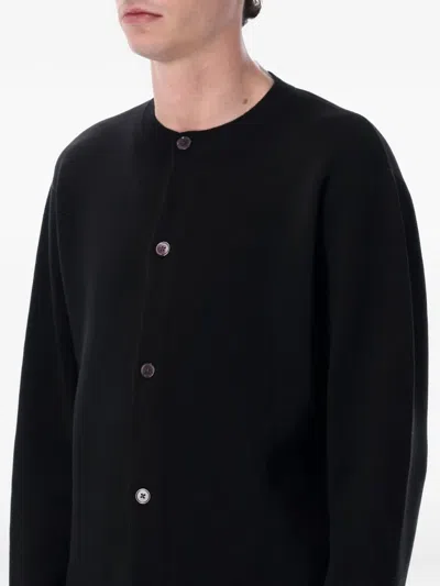 Berner Kuhl Boiled Wool Buttoned Cardigan In Black