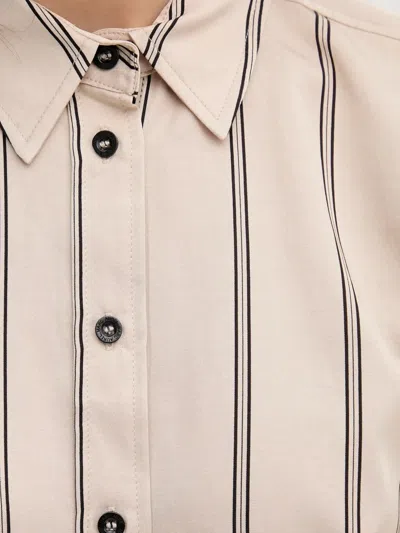 Marc Aurel Striped Buttoned Top In Pink