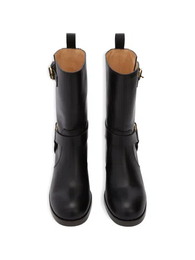 Odissi Hailey Harnessed Strap Leather Boots In Multi