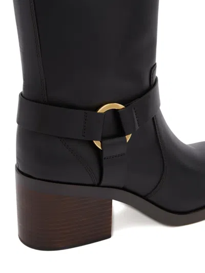 Odissi Hailey Harnessed Strap Leather Boots In Multi