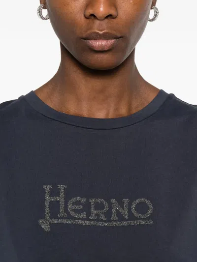 Herno Logo T-shirt In Blue