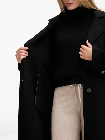 Marc Aurel Belt Buttoned Coat In Black