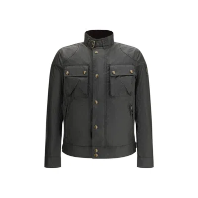Belstaff Mens Dark Navy Racemaster High-neck Waxed-cotton Jacket In Blue