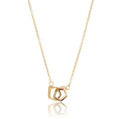 Lily & Roo Solid Gold Interlinking Two Ring Necklace