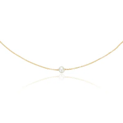 Lily & Roo Solid Gold Single Pearl Choker Necklace