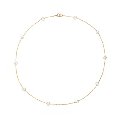Lily & Roo Gold Ten Pearl Choker In Multi