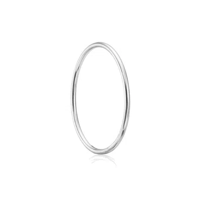 Lily & Roo Silver Thin Plain Stacking Ring In Gray