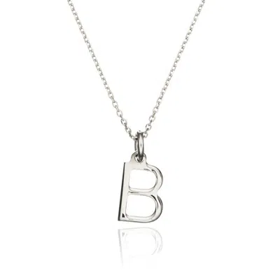 Lily & Roo Solid White Gold Initial Letter Necklace In Metallic