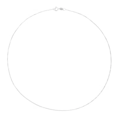 Lily & Roo Solid White Gold Plain Chain In Silver
