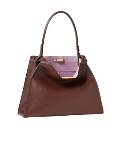 Fendi Brown Way Medium Shoulder Bag In Brown