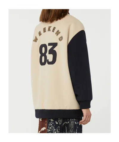 Max Mara Double-faced Wool Bomber Jacket In Neutral