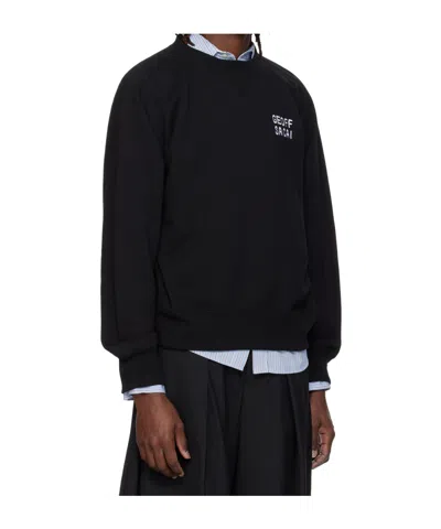 Sacai Embroidered Pullover Sweatshirt In Black