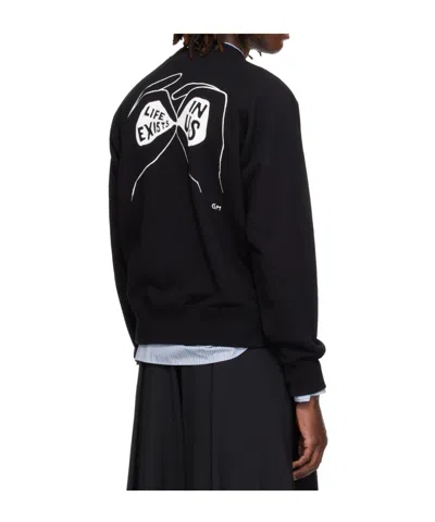 Sacai Embroidered Pullover Sweatshirt In Black