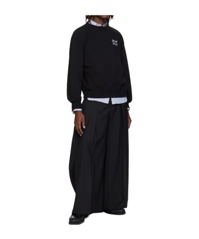Sacai Embroidered Pullover Sweatshirt In Black