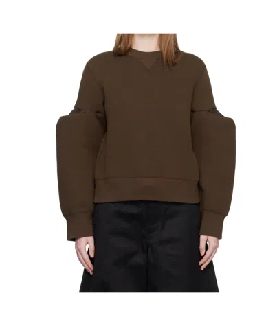 Sacai Brown Sponge Sweat Pullover Sweatshirt In Brown