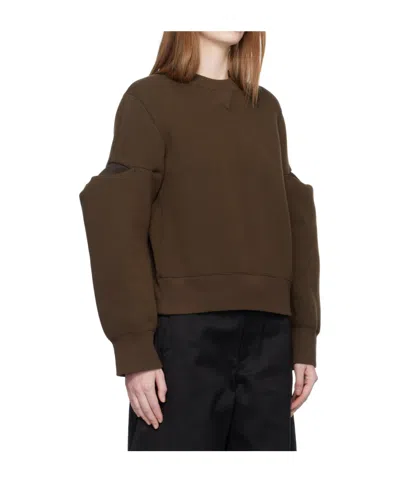 Sacai Brown Sponge Sweat Pullover Sweatshirt In Brown