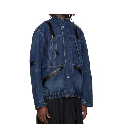 Sacai Non-stretch Denim Jacket In Blue