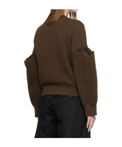 Sacai Brown Sponge Sweat Pullover Sweatshirt In Brown