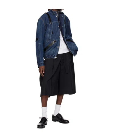 Sacai Non-stretch Denim Jacket In Blue