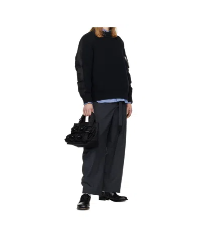 Sacai Black Sponge Sweat Pullover Sweatshirt In Black