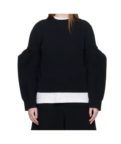 Sacai Black Sponge Sweat Pullover Sweatshirt In Black