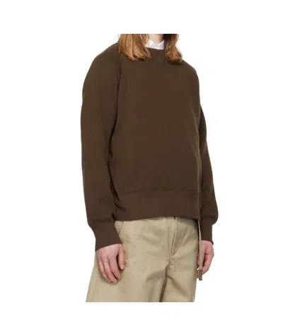 Sacai Brown Sponge Pullover Sweatshirt In Brown