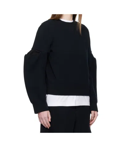 Sacai Black Sponge Sweat Pullover Sweatshirt In Black