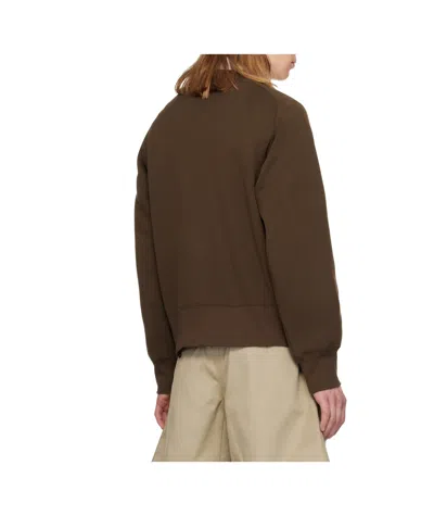 Sacai Brown Sponge Pullover Sweatshirt In Brown