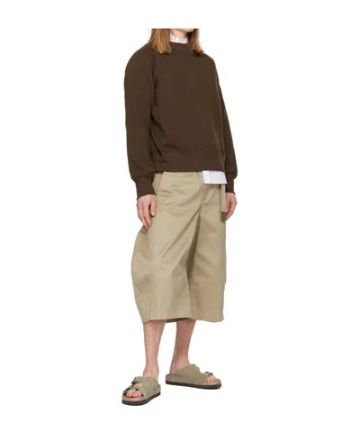 Sacai Brown Sponge Pullover Sweatshirt In Brown