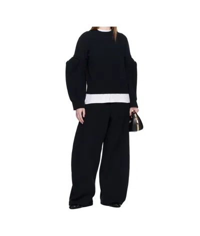 Sacai Black Sponge Sweat Pullover Sweatshirt In Black