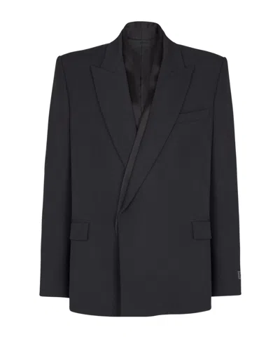 Balmain Grain De Poudre 1-button Jacket In Black