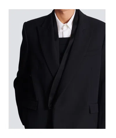Balmain Grain De Poudre 1-button Jacket In Black