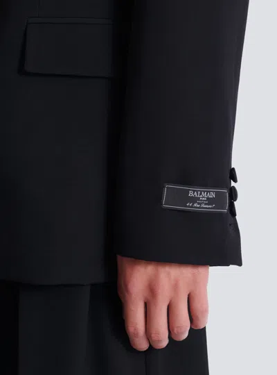 Balmain Grain De Poudre 1-button Jacket In Black