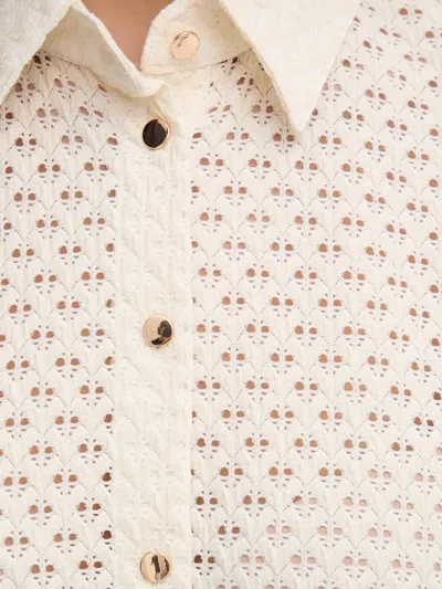 Marc Aurel Pierced Button Shirt In Neutral