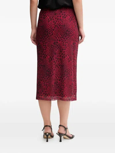 Marc Aurel Patterned Midi Skirt In Red