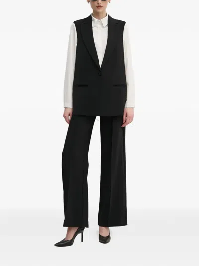 Marc Aurel Button Tailored Gilet In Black