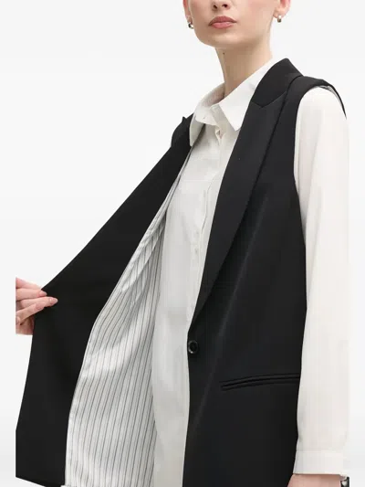 Marc Aurel Button Tailored Gilet In Black