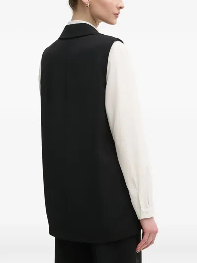 Marc Aurel Button Tailored Gilet In Black
