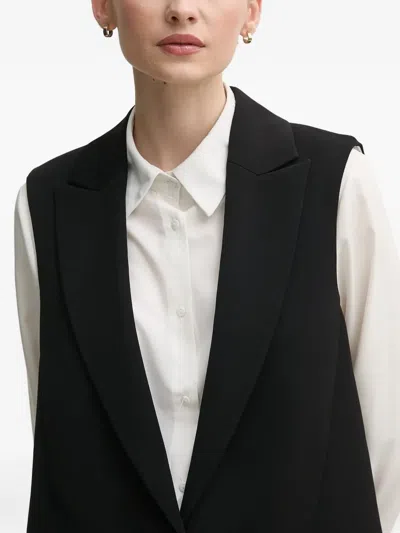 Marc Aurel Button Tailored Gilet In Black