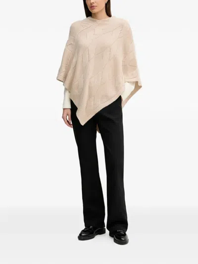 Benetton Cable-knit Cape In Neutral