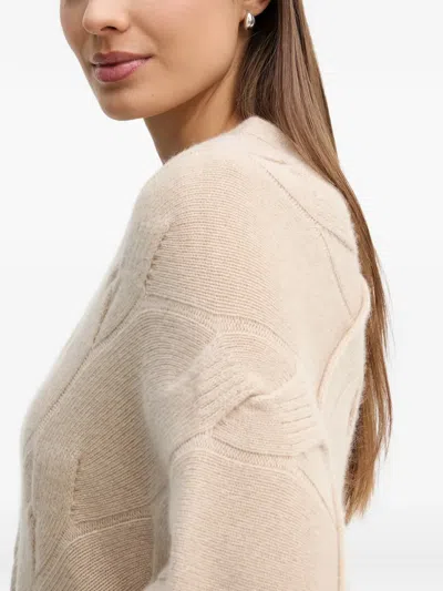 Benetton Cable-knit Cape In Neutral