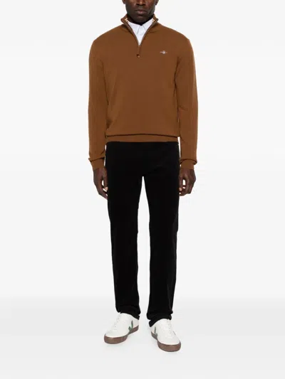 Gant Pullover Mit Reissverschluss In Brown