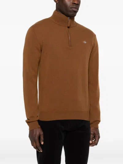 Gant Pullover Mit Reissverschluss In Brown