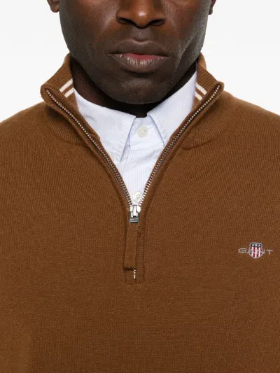 Gant Pullover Mit Reissverschluss In Brown